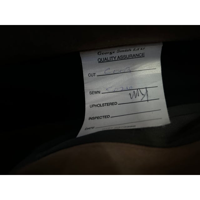 Pair of George Smith Suede Leather Club Chairs – 1999, Handmade in England** For Sale - Image 9 of 10