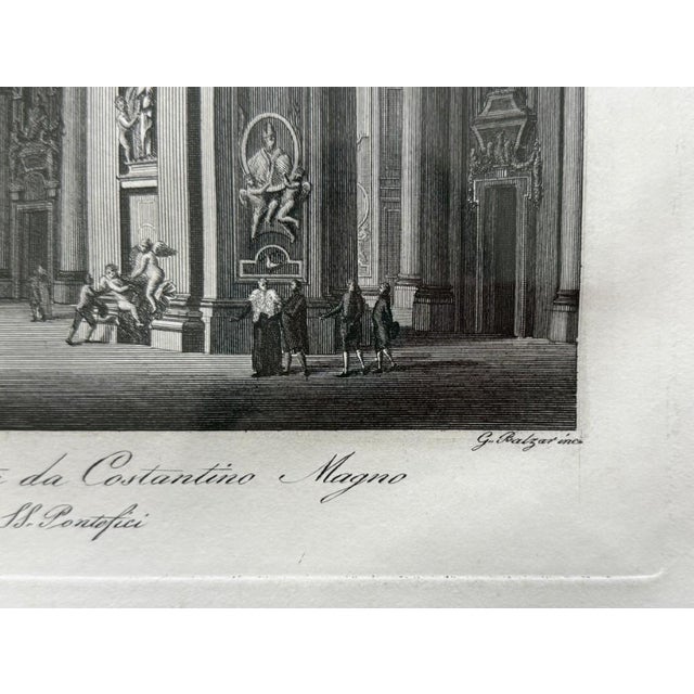 Antique Engraving of St. Peter’s Basilica by Giovanni Balzar After Piranesi For Sale - Image 9 of 12