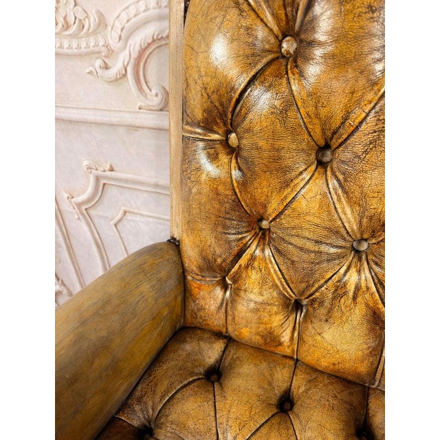 Set of 8 French Louis XV Dining Chairs, Leather Tufted, 1960s For Sale - Image 13 of 18