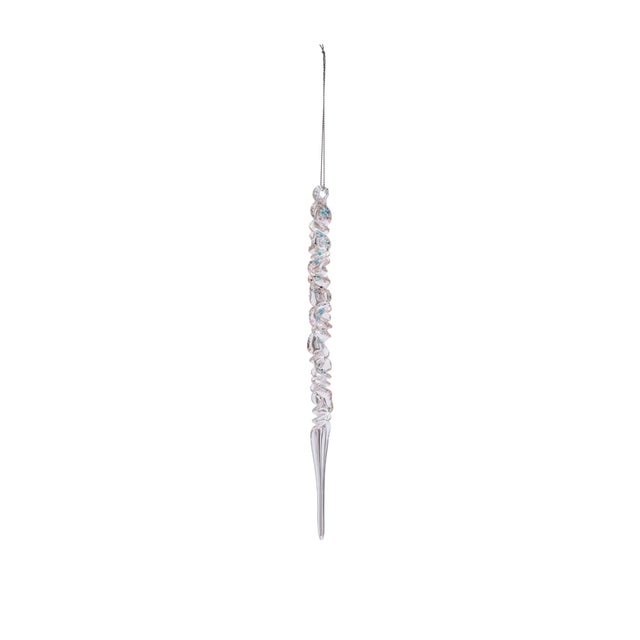 Glass Icicle Ornament Set of 6  9.75" & 11.5" For Sale In Chicago - Image 6 of 7