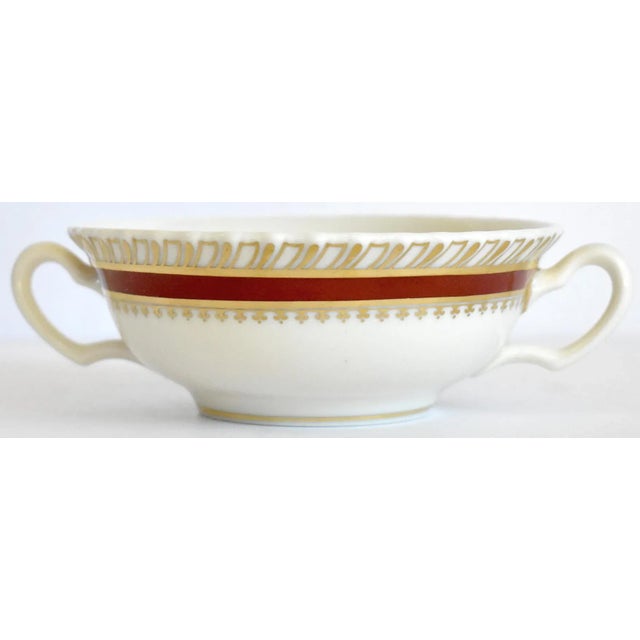 Vintage Lenox "Georgian" Red & Gold Cream Soup Bowl For Sale - Image 9 of 12