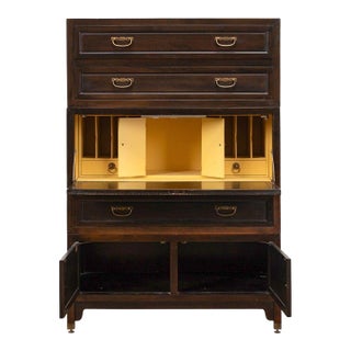 Mid 20th Century Michael Taylor for Baker Far East Collection Drop Front Modular Secretary For Sale
