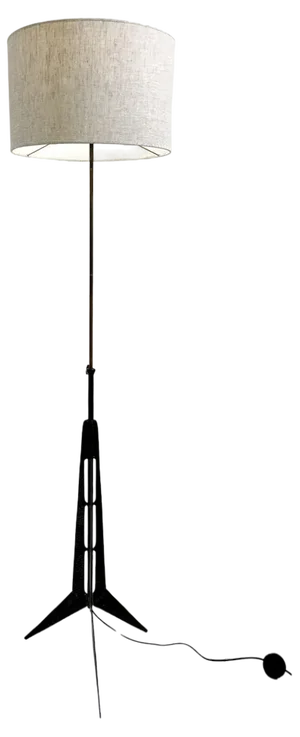 Mid-Century Modern Wrought Iron Tripod Floor Lamp
