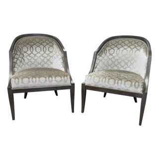 Contemporary Ethan Allen Jacob Barrel Chairs, a Pair For Sale