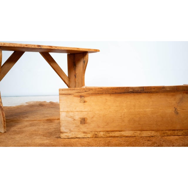 Early 20th Century Primitive Pine Wood Rustic Benches - A Pair For Sale In Boston - Image 6 of 18