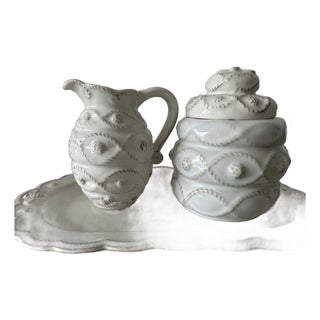 Juliska Jardins Du Monde Sugar & Creamer Set - 3 pcs For Sale