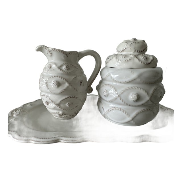 Juliska Jardins Du Monde Sugar & Creamer Set - 3 pcs For Sale