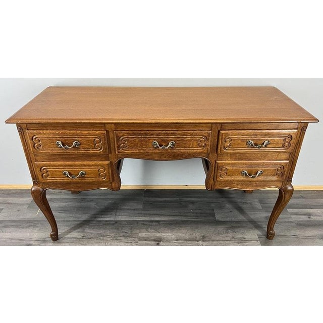 Vintage French Louis XVI Style Carved Oak Desk or Chest For Sale - Image 14 of 14