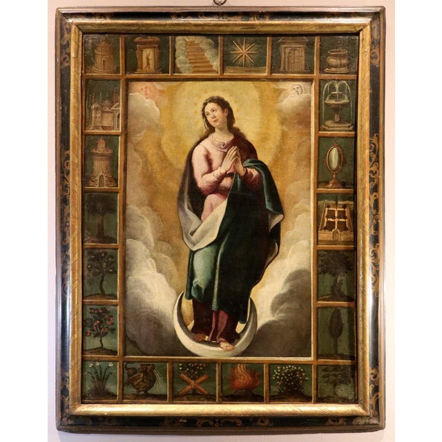 Spanish School, Immaculate Madonna, Oil on Canvas For Sale - Image 13 of 13