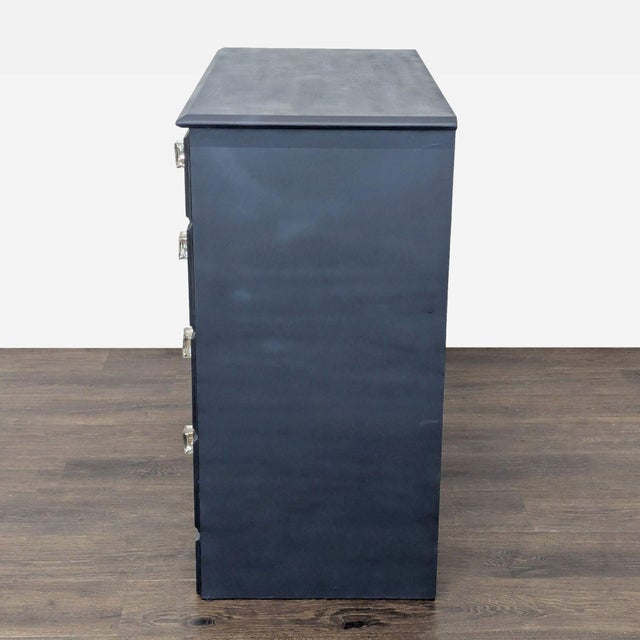 Classic Navy Blue 5-Drawer Dresser With Crystal Knobs For Sale - Image 4 of 10