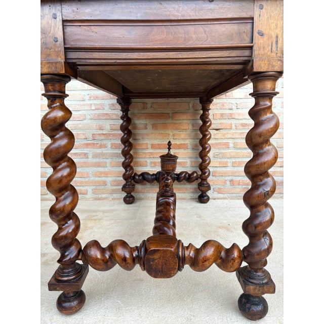 19th Century French Baroque Walnut Desk For Sale - Image 13 of 18