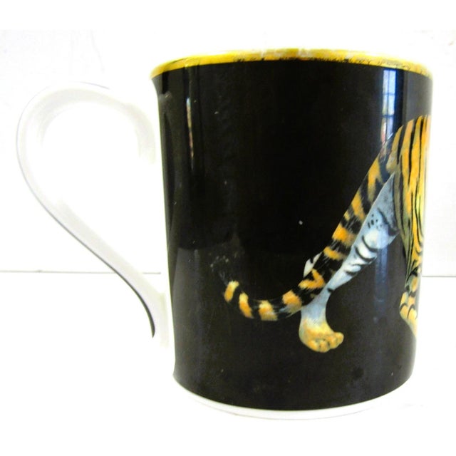 Black 1980s Halcyon Days Magnificent Wildlife Two Tiger and Two Twin Leopard Mugs - Set of Four For Sale - Image 8 of 18