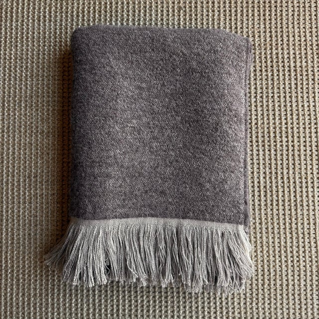 Not Yet Made - Made To Order Brown Belgian Linen and Wool Throw For Sale - Image 5 of 5