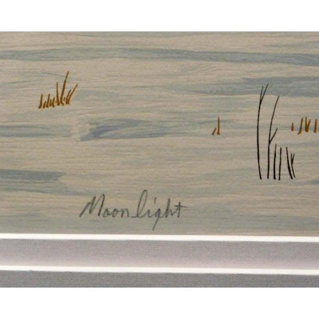 Impressionist Rance Hood "Moonlight Hunt" Serigraph Framed Hand Signed For Sale - Image 3 of 6