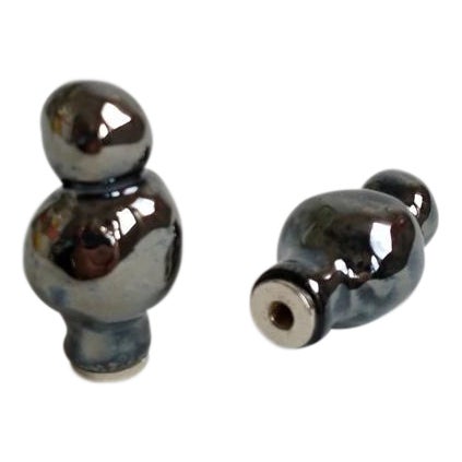 Metallic Black Lamp Finials - A Pair | Chairish