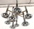 Large Italian Chrome and Brass Trumpet Chandelier attributed to Lumi Milano, 1970s For Sale - Image 10 of 18