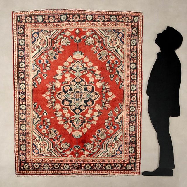 Mahal rug in cotton and wool, hand-made, large knot. This piece is attributed to the mentioned designer/maker. It has no...