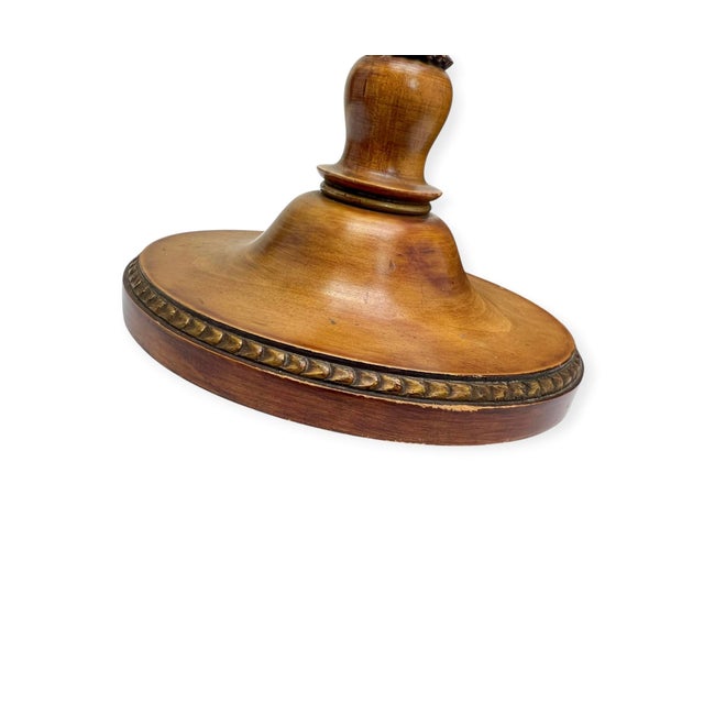Neo-Classical Fluted Walnut Table Lamp on an Oval Base, 1940s For Sale - Image 9 of 18
