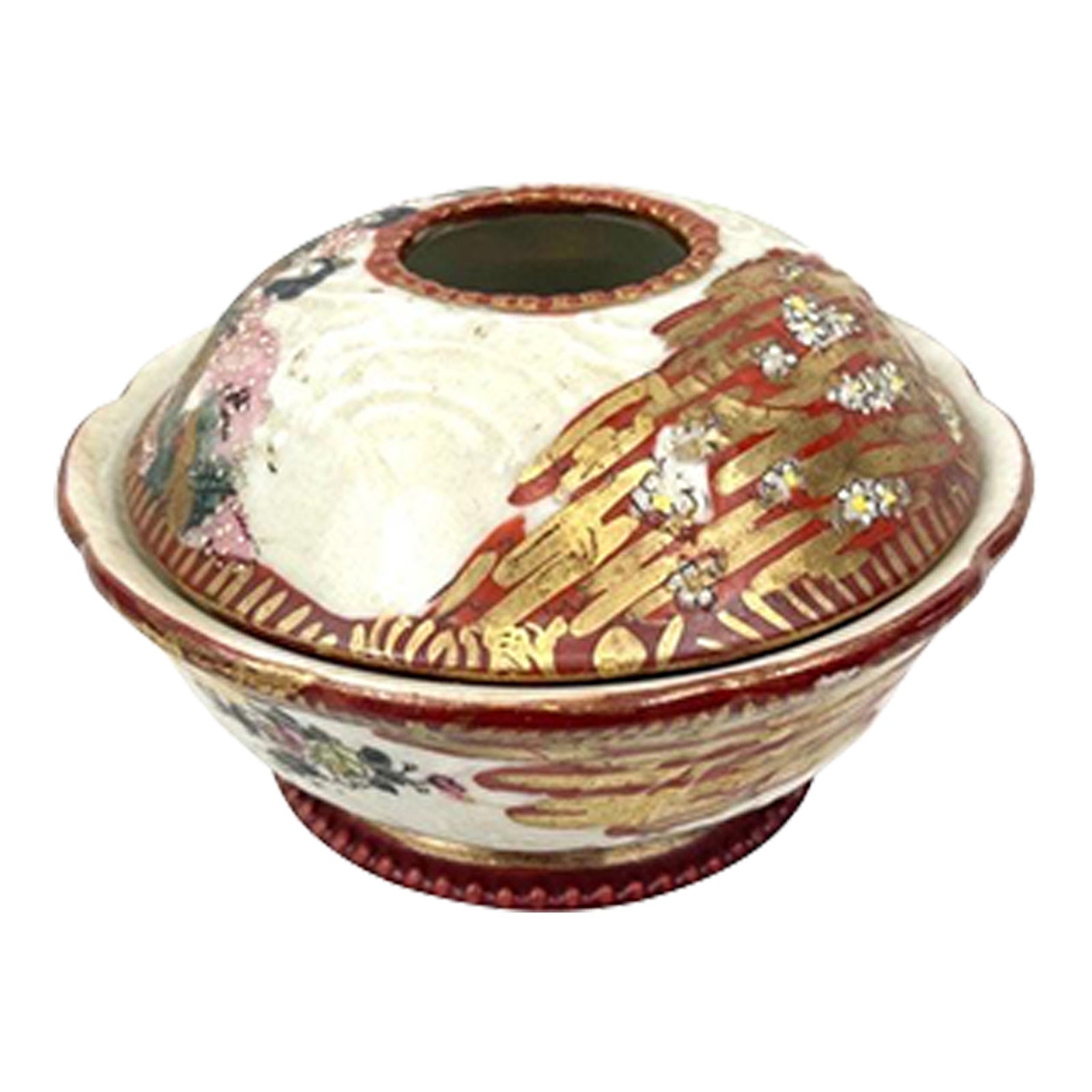 1940s Hand Painted Japanese Kutani Covered Rice Bowl With Lid Intricate ...