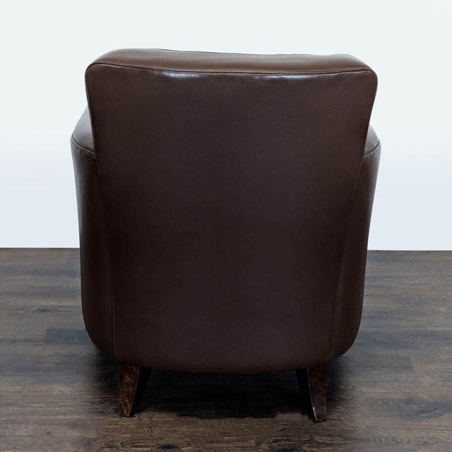 2000 - 2009 Brown Leather Lounge Chair With Decorative Cushion For Sale - Image 5 of 8