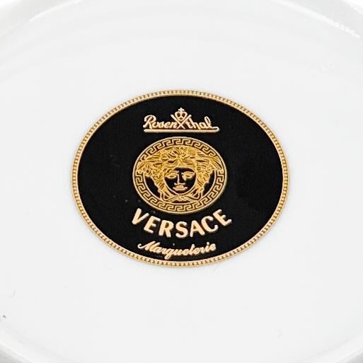 Gold 1990s Rosenthal Meets Versace "Marqueterie" Porcelain Round Covered Trinket Box For Sale - Image 8 of 8