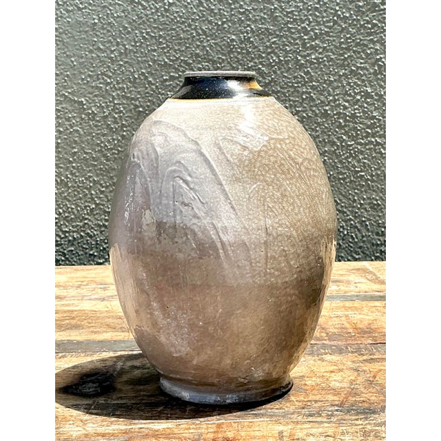 Late 20th Century Vintage Original Studio Pottery Vase For Sale - Image 5 of 12