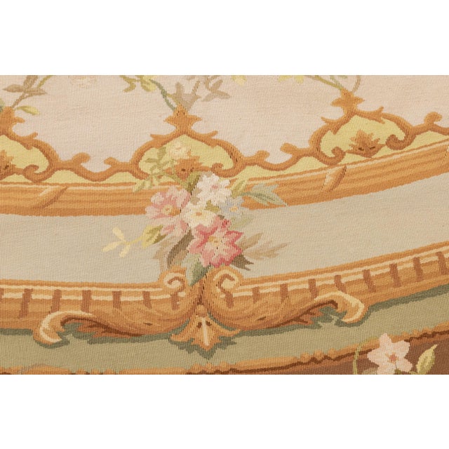 Aubusson Flat Weave Wool Rug 8'0" X 10'0" For Sale - Image 10 of 11