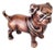 Antique Copper Finish Metal Pug Dog Sculpture For Sale
