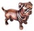 Antique Copper Finish Metal Pug Dog Sculptures For Sale
