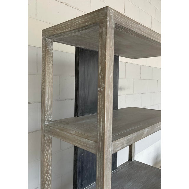 Modern Light Gray Wood Nicasia Etagere For Sale - Image 4 of 6