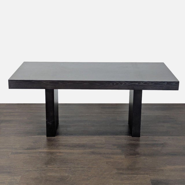 Modern West Elm Modern Black Dining Set With Bench and Two Chairs For Sale - Image 3 of 9
