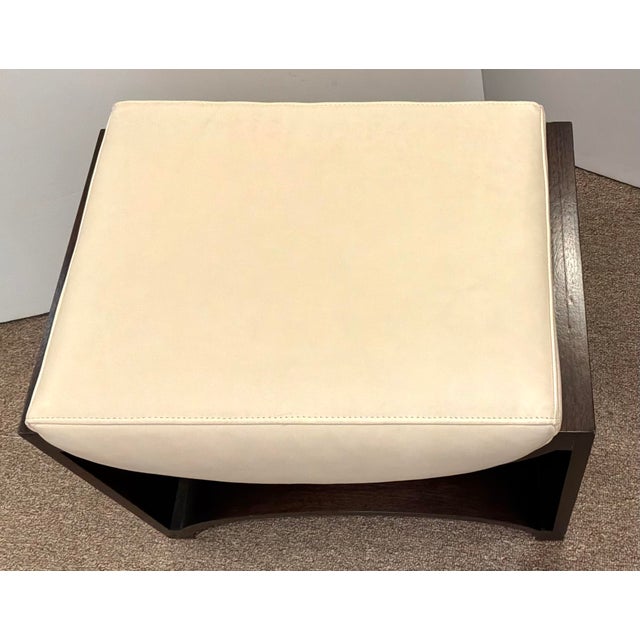 Modern Revelation Modern Ivory Leather Cradle Bench For Sale - Image 3 of 3