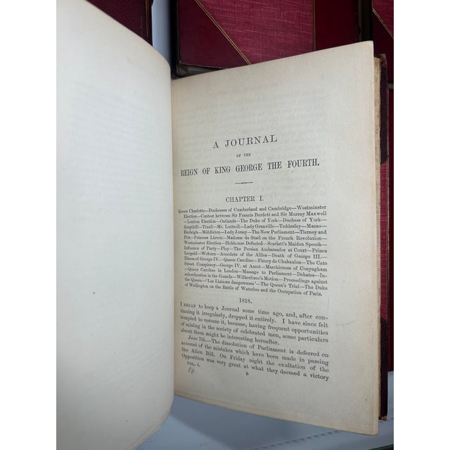 Late 19th Century Leather Volume Set, the Greville Memoirs - 8 Books For Sale - Image 9 of 15