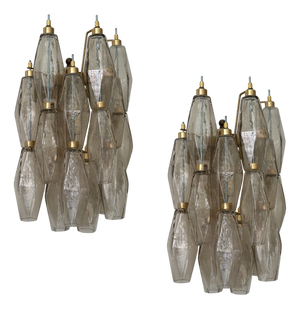 Sand Beige Murano Corridor Wall Lamps, Set of 2