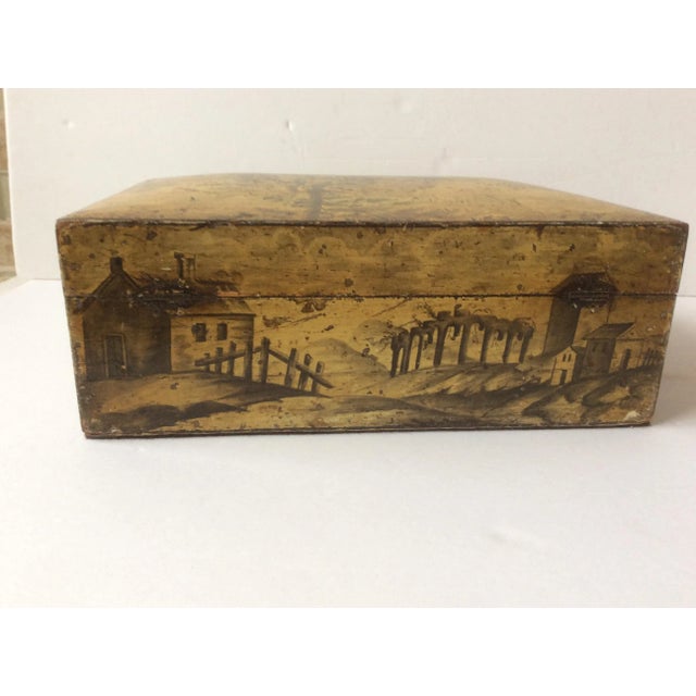 18th C. Penwork Decorated Box For Sale - Image 9 of 11