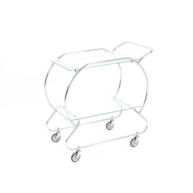 Art Deco Nickel-Plated Brass Serving Trolley, 1930s For Sale - Image 4 of 13