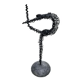 Late 20th Century Wrapped Wire Freestanding Art - Dancer in Grand Jete For Sale