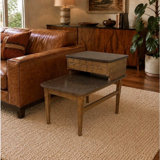 Mid-Century Modern Mersman Mid 20th Century Modern Walnut and Laminate Set Up Side Table For Sale - Image 3 of 18