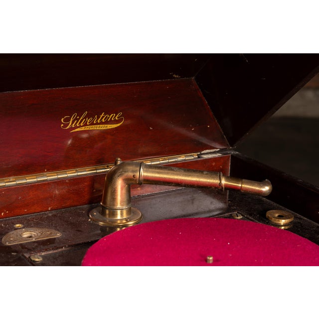 Antique Silvertone Floor Phonograph Cabinet With Records For Sale - Image 11 of 12