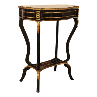 Antique French Ebonised Poudreuse with Mounted Decorative Gilt, 1800s For Sale
