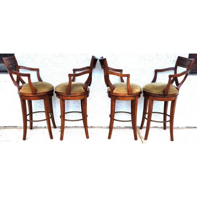 Century Furniture Swivel Bar Stools Set of 4 For Sale - Image 12 of 18