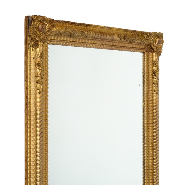 Wood Classic, French Antique, Napoleon III Gold Leaf Mirror For Sale - Image 7 of 9