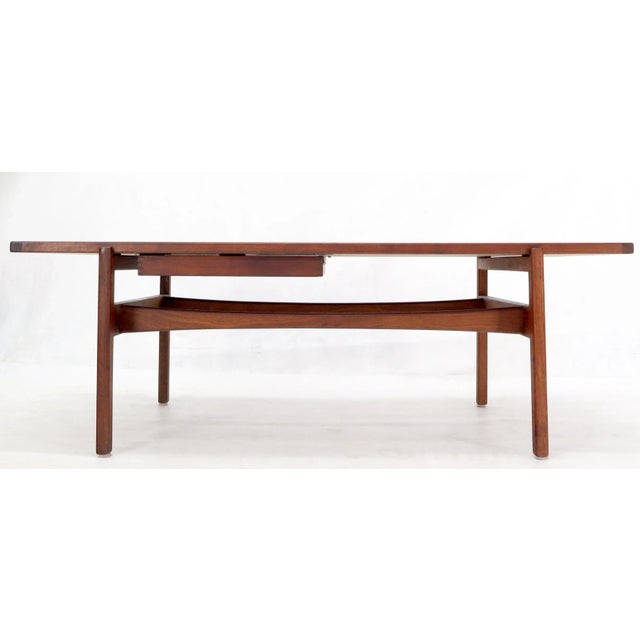 One Drawer Rectangle Shape Teak Danish Mid-Century Modern Coffee Table For Sale - Image 10 of 13