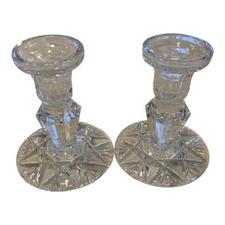 Vintage Pair of American Brilliant Candlesticks For Sale