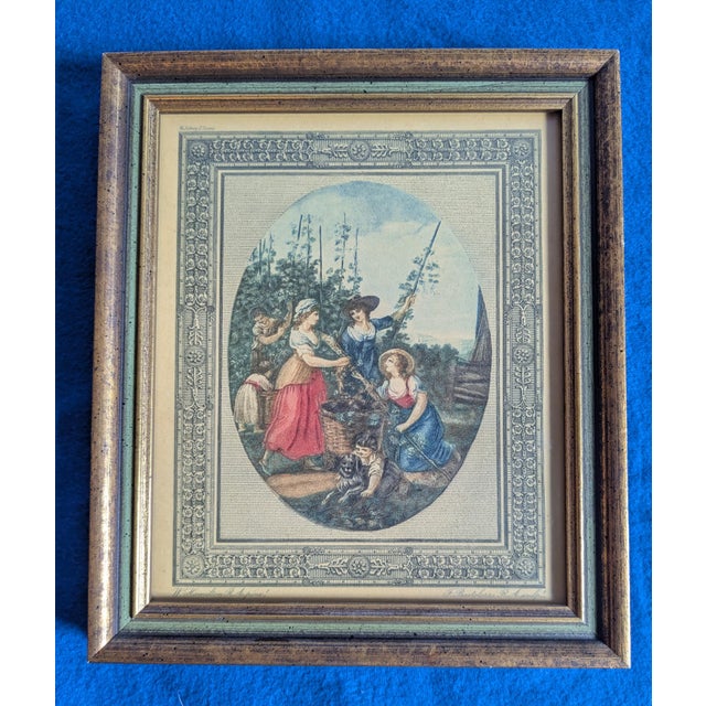 Gold 1940s Set of 6 Small Framed Sidney Z Lucas Prints - Months of the Year - English Country Pastoral Art For Sale - Image 8 of 11