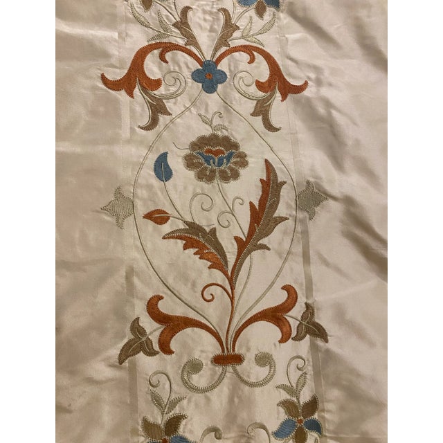 Traditional Cowtan & Tout's "Elizabethan Stripe" Silk Embroidered Fabric - 13 Yard For Sale - Image 3 of 7