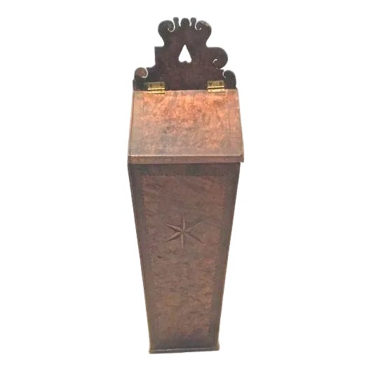 Antique Wood Inlay Match Box For Sale