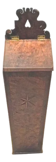 Antique Wood Inlay Match Box