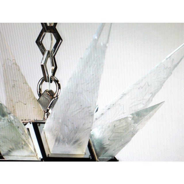 Mid-Century Modern Style Acrylic Led Star Chandelier For Sale - Image 4 of 12