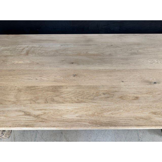 Large Vintage Farmhouse Dining Table in Oak, 1925 For Sale - Image 10 of 14